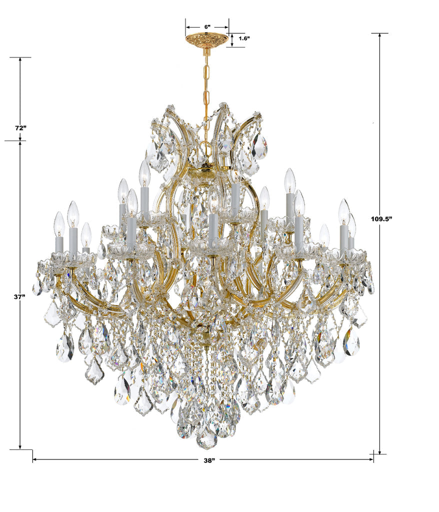 Crystorama Crystorama Maria Theresa 19 Light Hand Cut Crystal Gold Chandelier