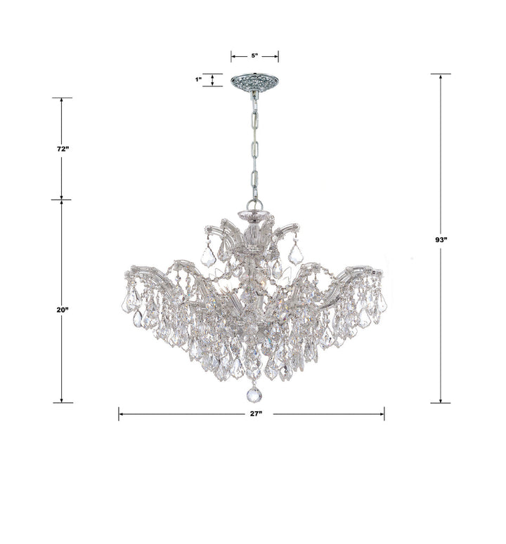 Crystorama Crystorama Maria Theresa 6 Light Hand Cut Crystal Polished Chrome Chandelier