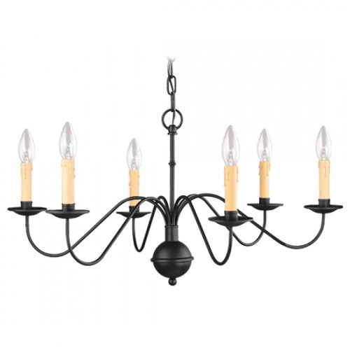 6 Light Black Chandelier Livex