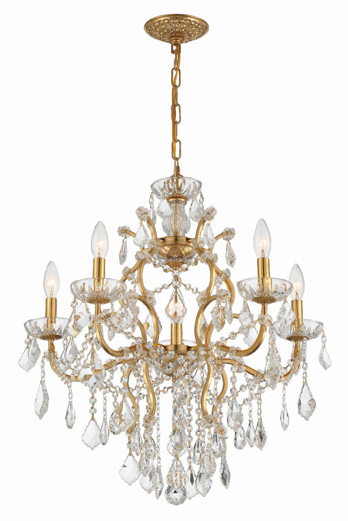 Crystorama Crystorama Filmore 6 Light Hand Cut Crystal Antique Gold Chandelier