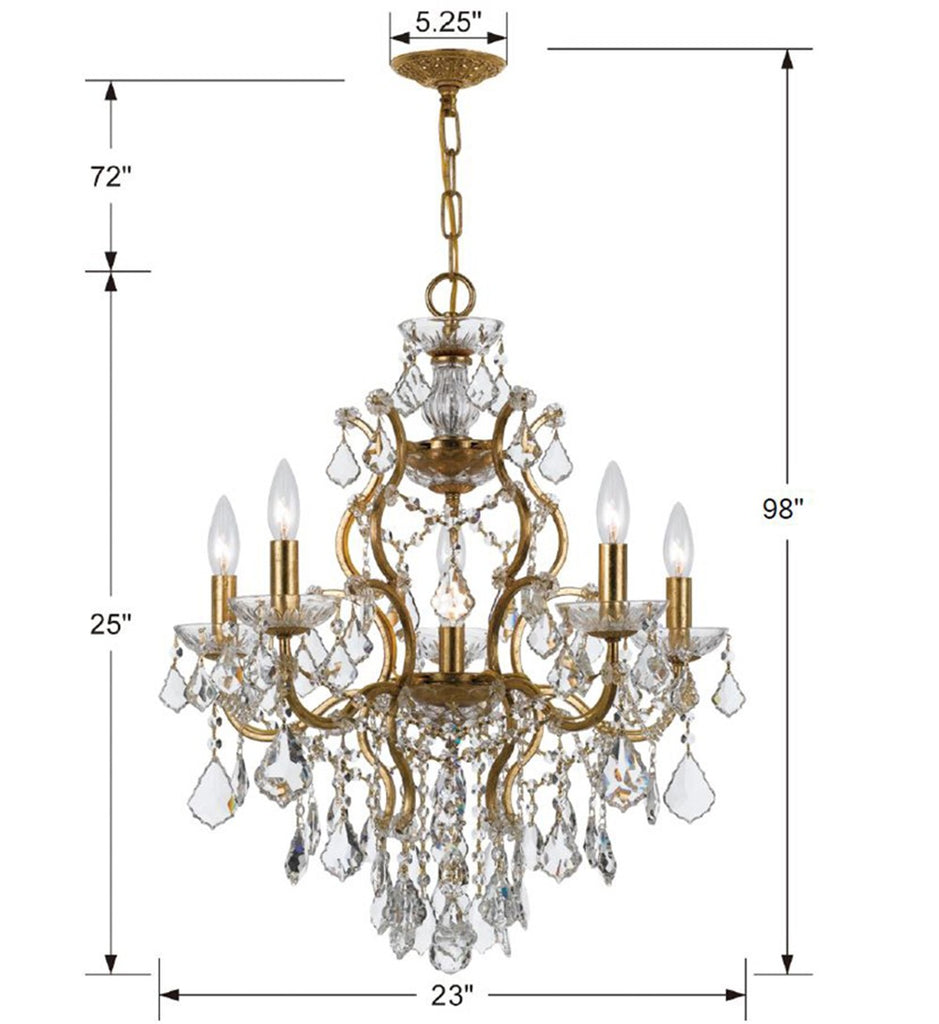 Crystorama Crystorama Filmore 6 Light Spectra Crystal Antique Gold Chandelier