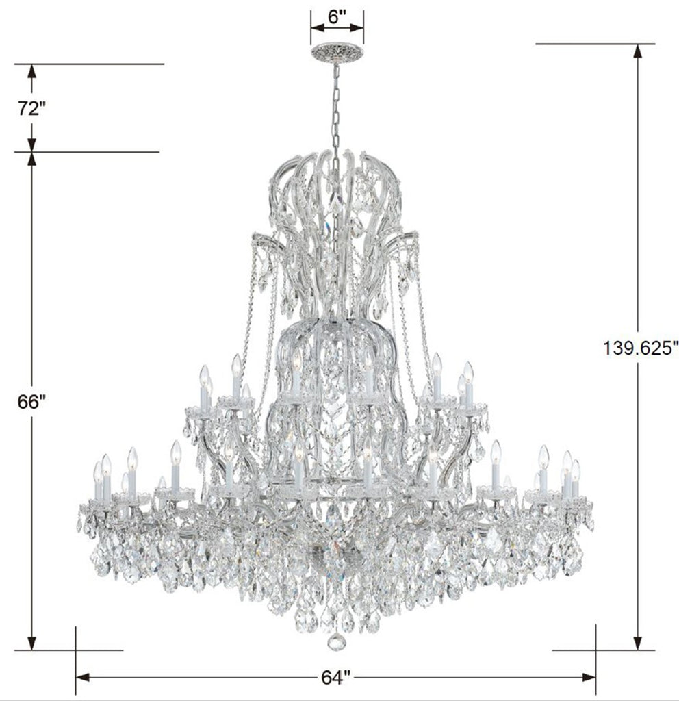 Crystorama Crystorama Maria Theresa 37 Light Hand Cut Crystal Polished Chrome Chandelier