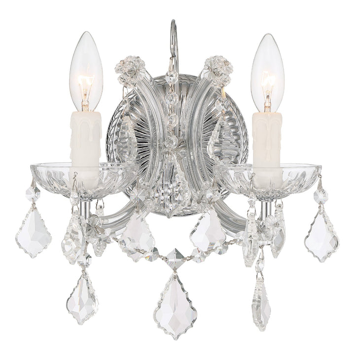 Maria Theresa 2 Light Swarovski Strass Crystal Polished Chrome Sconce Crystorama