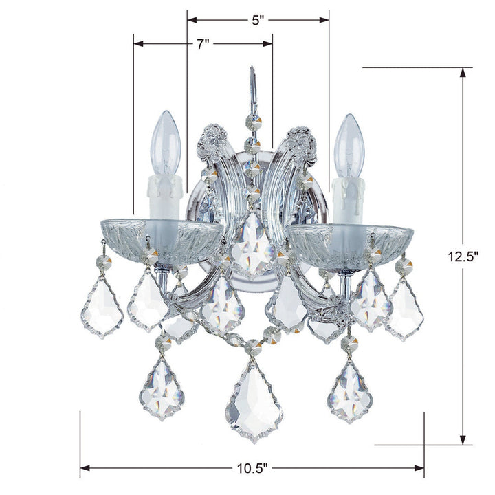 Maria Theresa 2 Light Swarovski Strass Crystal Polished Chrome Sconce Crystorama