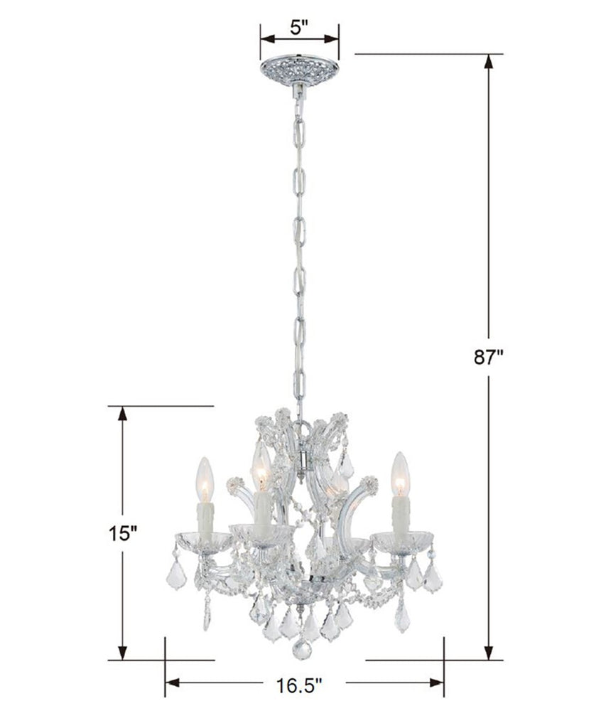 Crystorama Crystorama Maria Theresa 4 Light Spectra Crystal Polished Chrome Mini Chandelier