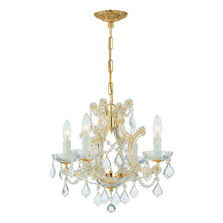 Crystorama Crystorama Maria Theresa 4 Light Clear Italian Crystal Gold Mini Chandelier