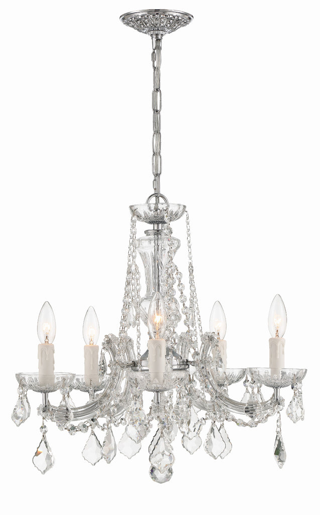 Crystorama Crystorama Maria Theresa 5 Light Hand Cut Crystal Polished Chrome Chandelier