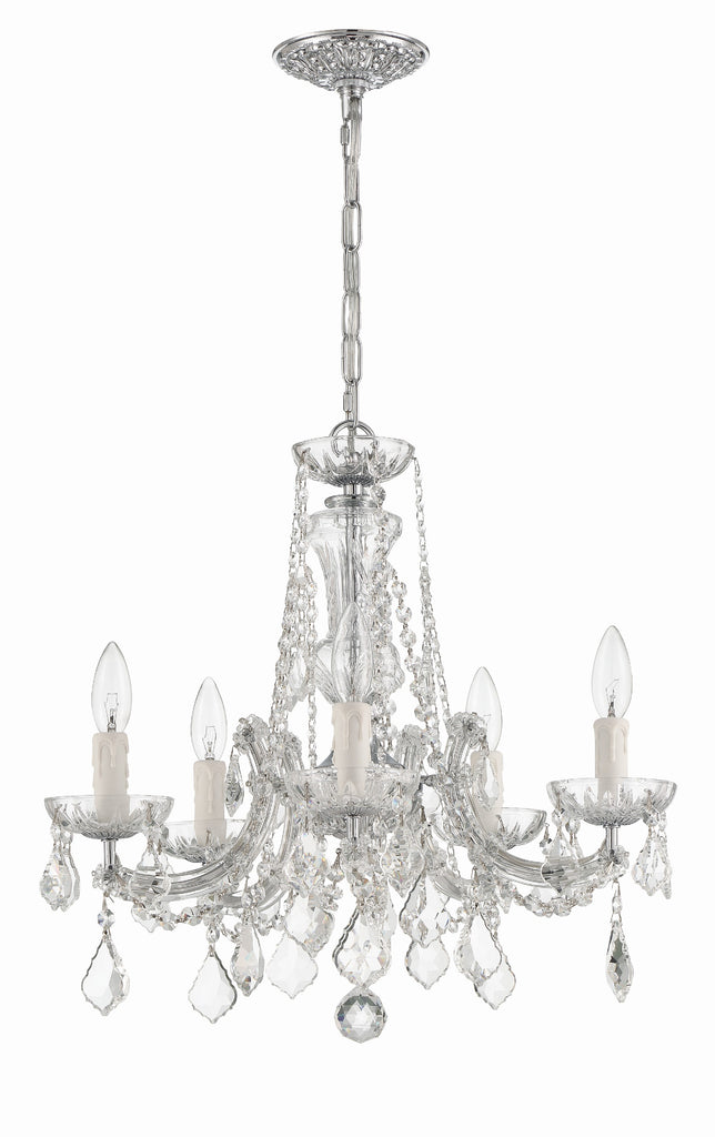 Crystorama Crystorama Maria Theresa 5 Light Hand Cut Crystal Polished Chrome Chandelier