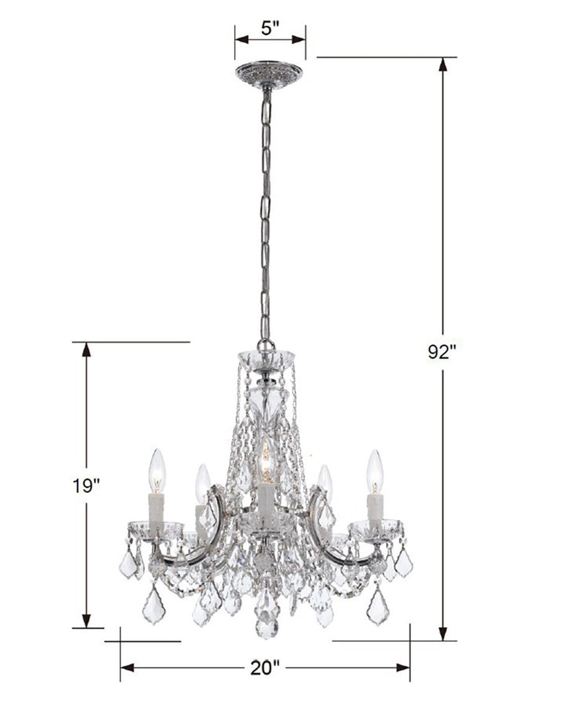 Crystorama Crystorama Maria Theresa 5 Light Spectra Crystal Polished Chrome Chandelier