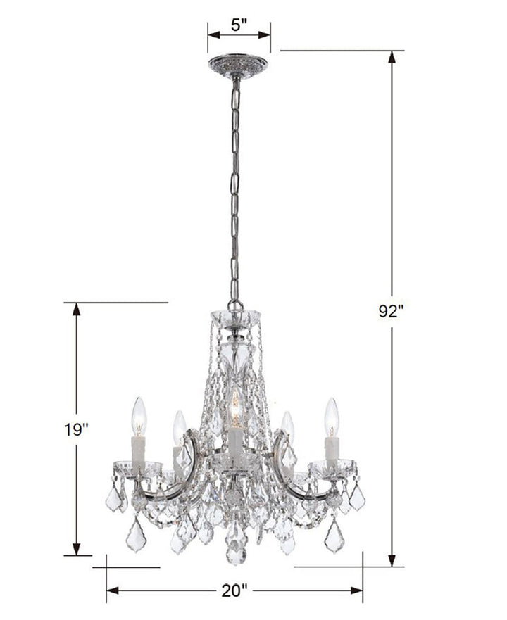 Crystorama Crystorama Maria Theresa 5 Light Spectra Crystal Polished Chrome Chandelier