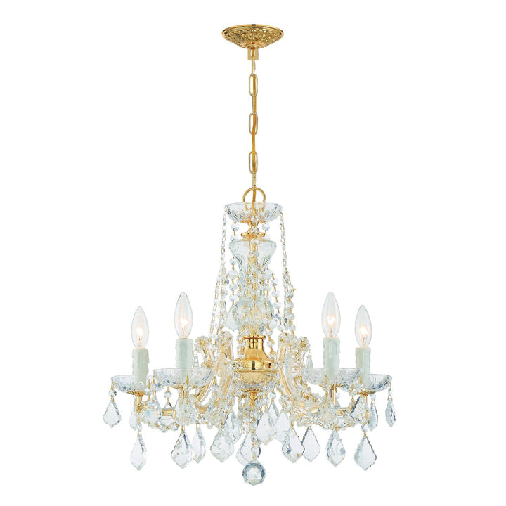 Crystorama Crystorama Maria Theresa 5 Light Spectra Crystal Gold Chandelier