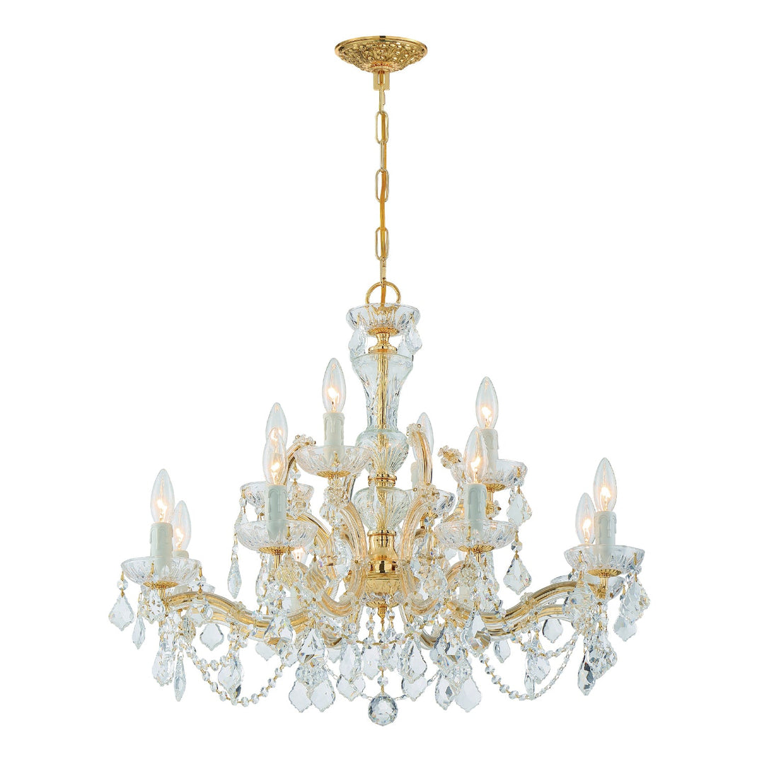 Crystorama Crystorama Maria Theresa 12 Light Hand Cut Crystal Gold Chandelier