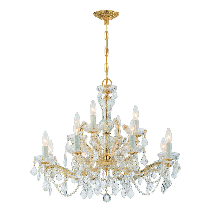 Crystorama Crystorama Maria Theresa 12 Light Spectra Crystal Gold Chandelier