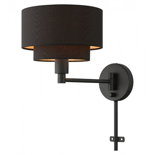 1 Light Black Swing Arm Wall Lamp Livex