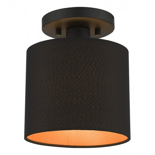 1 Light Black Petite Semi-Flush Livex