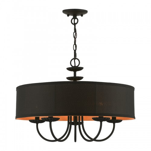5 Light Black Pendant Chandelier Livex