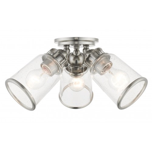 3 Light Brushed Nickel Flush Mount Livex