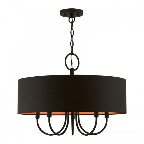 5 Light Black Pendant Chandelier Livex