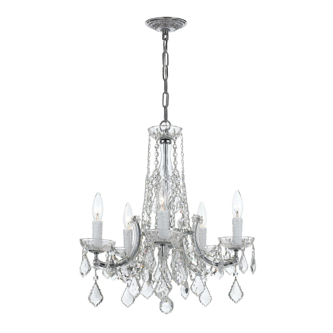 Crystorama Crystorama Maria Theresa 5 Light Hand Cut Crystal Polished Chrome Chandelier