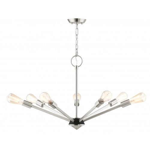 7 Light Brushed Nickel Chandelier Livex