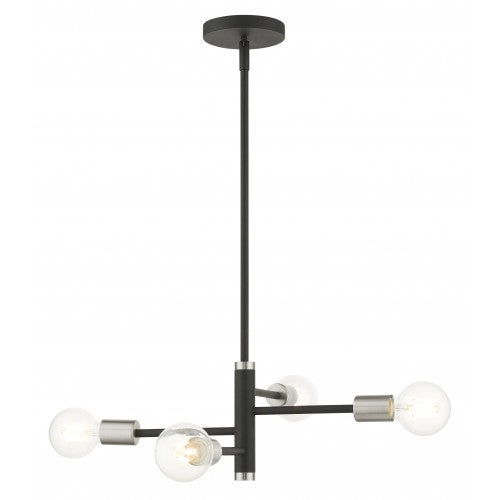 4 Light Black Chandelier Livex