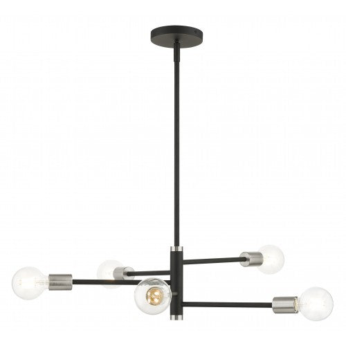 5 Light Black Chandelier Livex