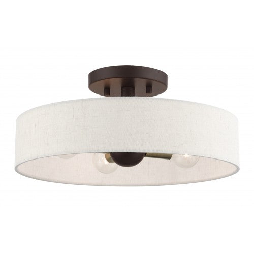 4 Light Bronze Semi Flush Mount Livex