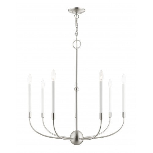 7 Light Brushed Nickel Chandelier Livex
