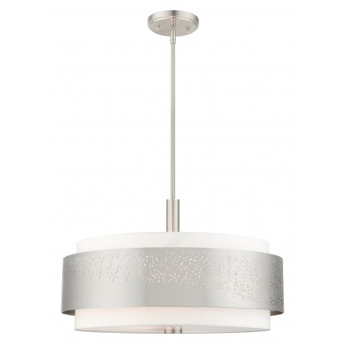 5 Light Brushed Nickel Chandelier Livex