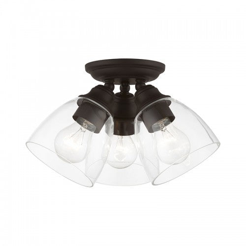 3 Light Bronze Semi-Flush Livex