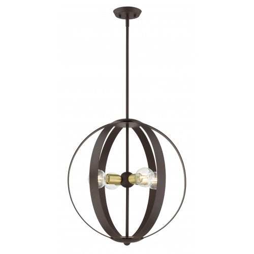 4 Light Bronze Chandelier Livex