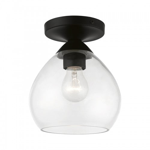 1 Light Black Semi-Flush Livex