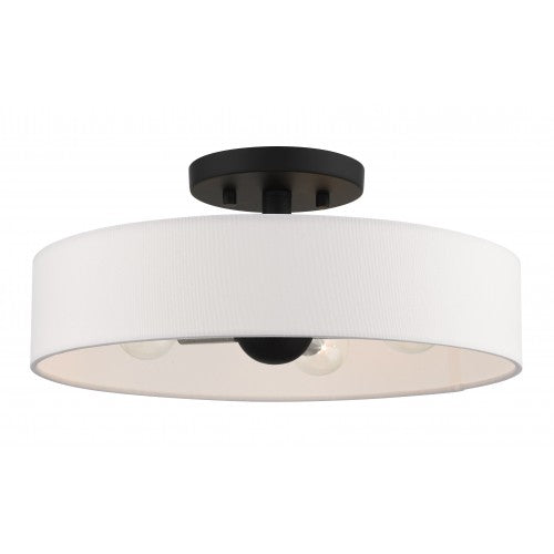 4 Light Black Semi Flush Mount Livex