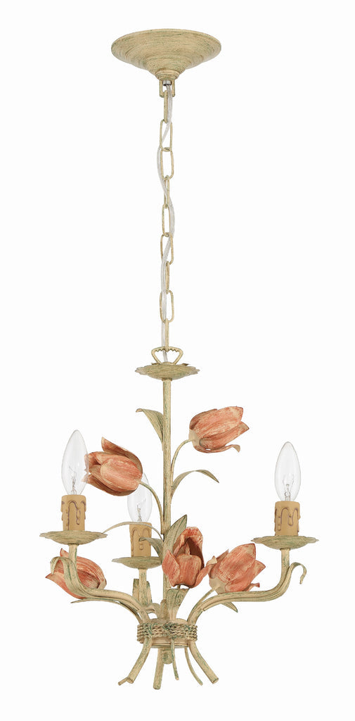 Crystorama Crystorama Southport 3 Light Sage Rose Mini Chandelier
