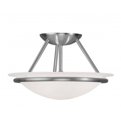 2 Light Brushed Nickel Ceiling Mount Livex