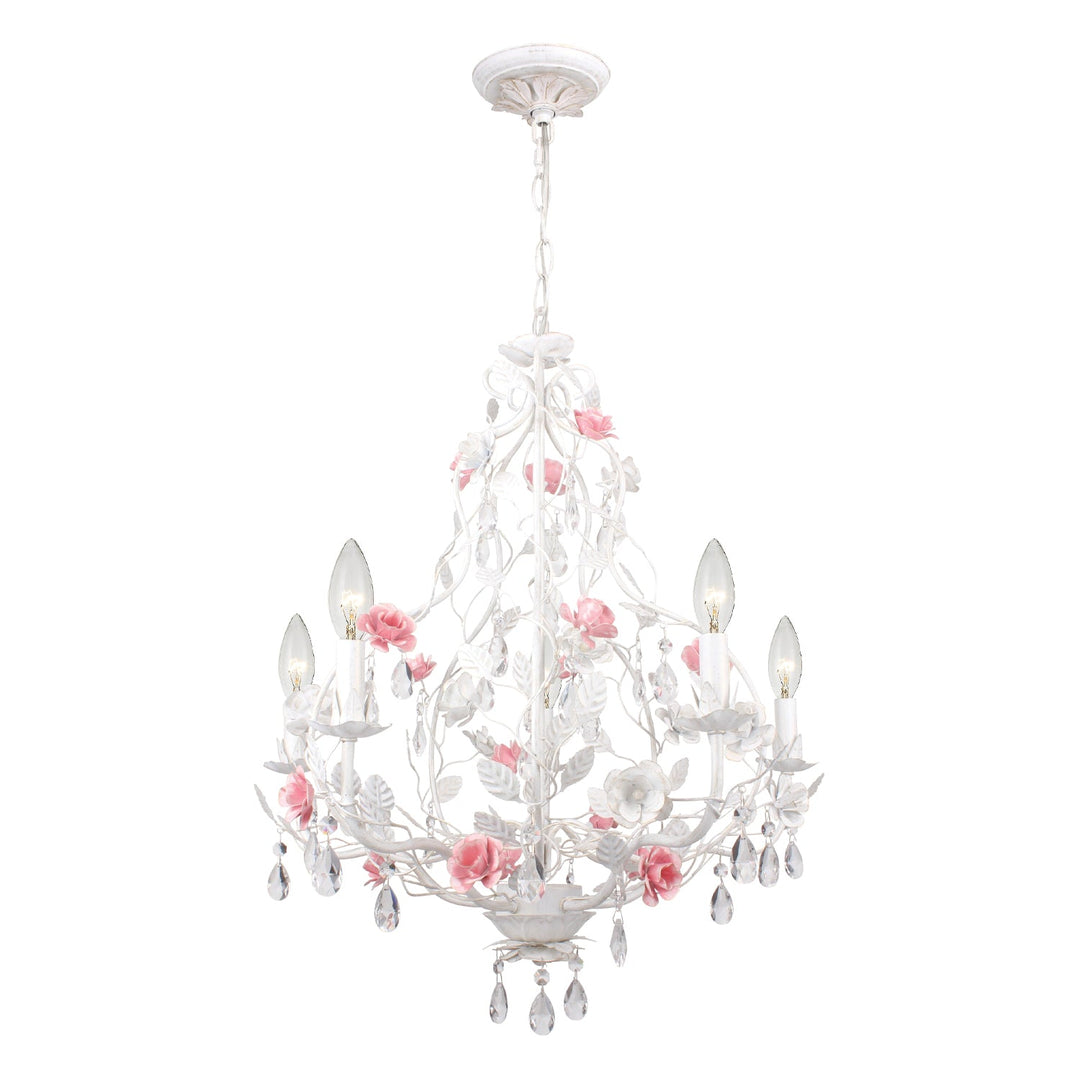 Crystorama Crystorama Lola 5 Light Wet White Chandelier