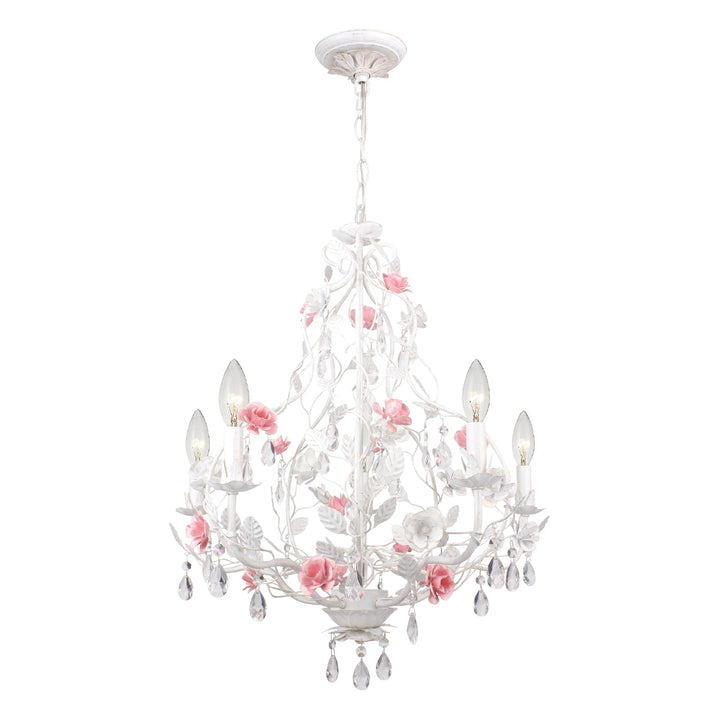 Crystorama Crystorama Lola 5 Light Wet White Chandelier