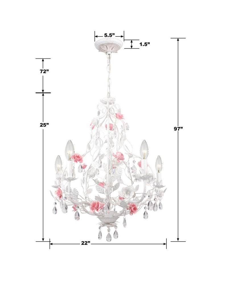 Crystorama Crystorama Lola 5 Light Wet White Chandelier