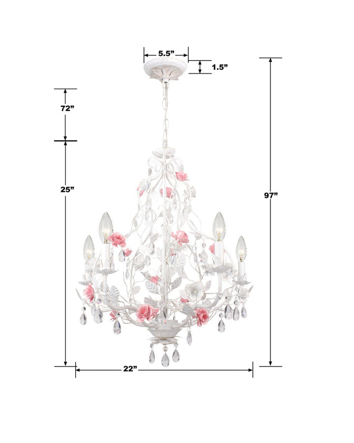 Crystorama Crystorama Lola 5 Light Wet White Chandelier