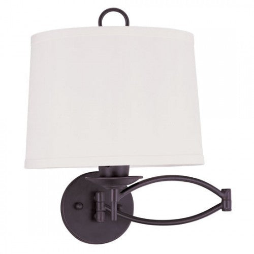 1 Light Bronze Swing Arm Wall Lamp Livex