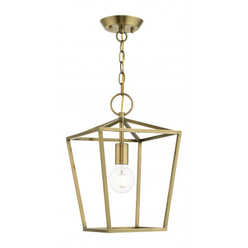 1 Light Antique Brass Convertible Lantern Livex