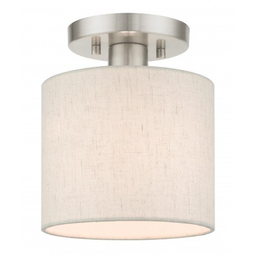 1 Light Brushed Nickel Semi Flush Livex