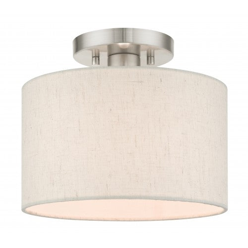 1 Light Brushed Nickel Semi Flush Livex