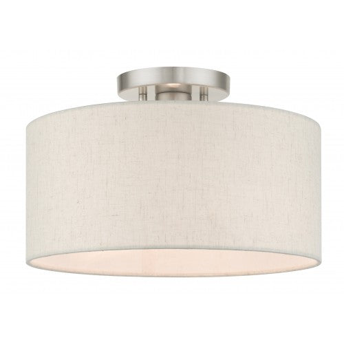 1 Light Brushed Nickel Semi Flush Livex