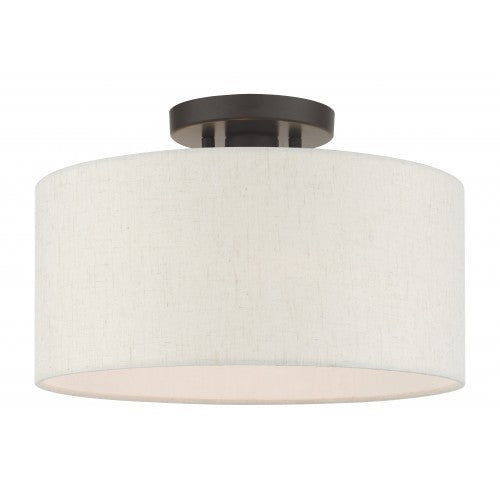 1 Light English Bronze Semi Flush Livex