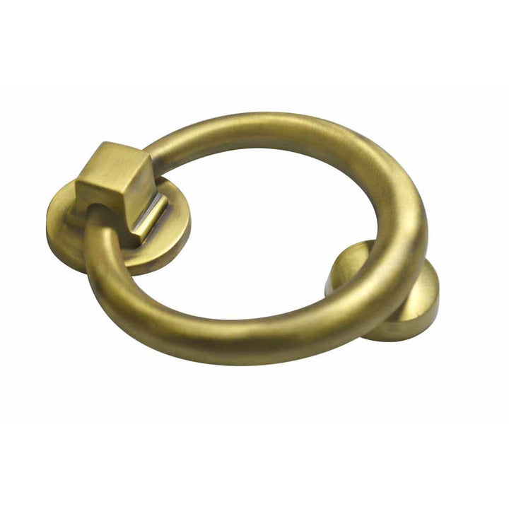 5 1/2 Inch (3 1/2 Inch c-c) Solid Brass Traditional Ring Door Knocker (Antique Brass Finish) COPPER MOUNTAIN HARDWARE