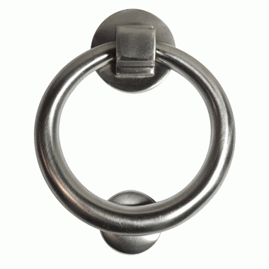 5 1/2 Inch (3 1/2 Inch c-c) Solid Brass Traditional Ring Door Knocker (Brushed Nickel Finish) COPPER MOUNTAIN HARDWARE