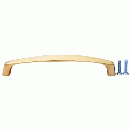 5 1/2 Inch Overall (5 Inch c-c) Traditional Solid Brass Pull (Lacquered Brass Finish) COPPER MOUNTAIN HARDWARE