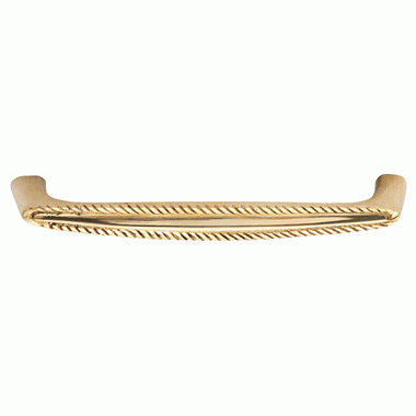 5 1/2 Inch Overall (5 Inch c-c) Solid Brass Georgian Roped Style Pull (Polished Brass Finish) COPPER MOUNTAIN HARDWARE