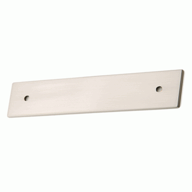 5 1/4 Inch (4 Inch c-c) Solid Brass Art Deco Rectangular Back Plate (Brushed Nickel Finish) EMTEK